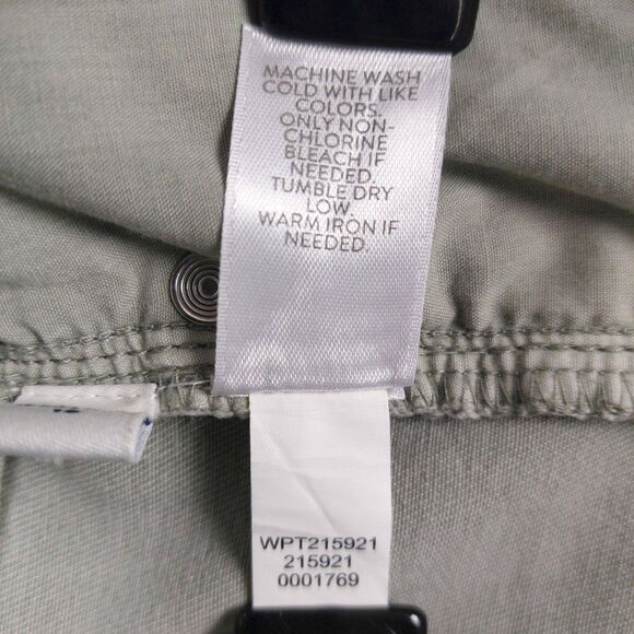 J. Jill Women’s High Rise Green Denim Crop Jeans 18 Cuffed Stretch Straight Leg - Picture 10 of 12